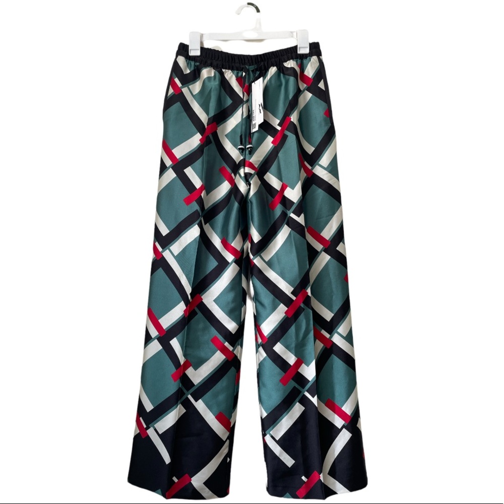 NWT Zara multicolored satin wide pants.
